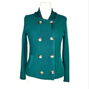 Vintage Susan Bristol Emerald Green Jewel Tone Knit Sweater Classic Preppy M